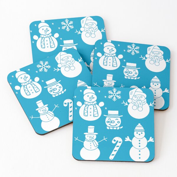 Item preview, Snowman Snowflakes Pattern Doodle Blue designed and sold by Monika Howarth.
