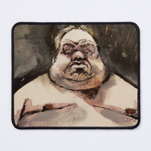 Item preview, Portrait of a Fat Man - watercolor designed and sold by Kara Draws.