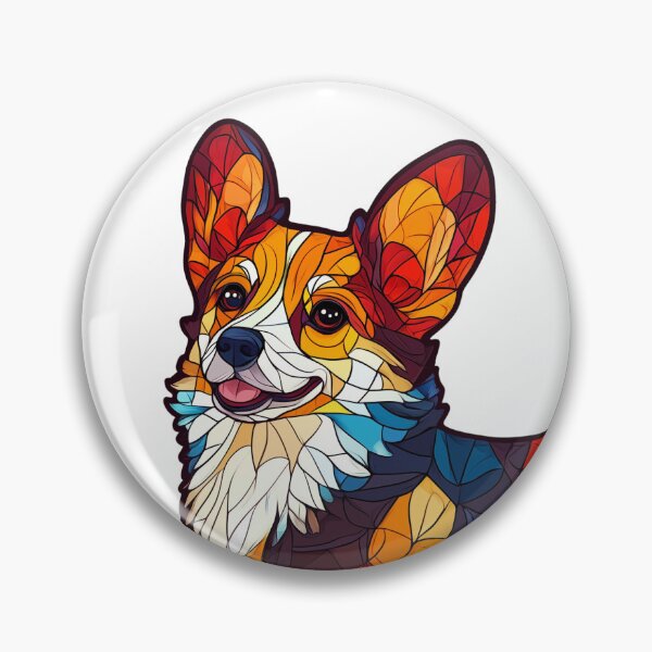 Item preview, Stain Glass Corgi designed and sold by OtterComforts.