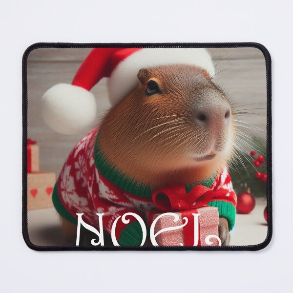 Item preview, Christmas Capybara Holding Gift - "Noel" designed and sold by Mermaid's Whimsy.