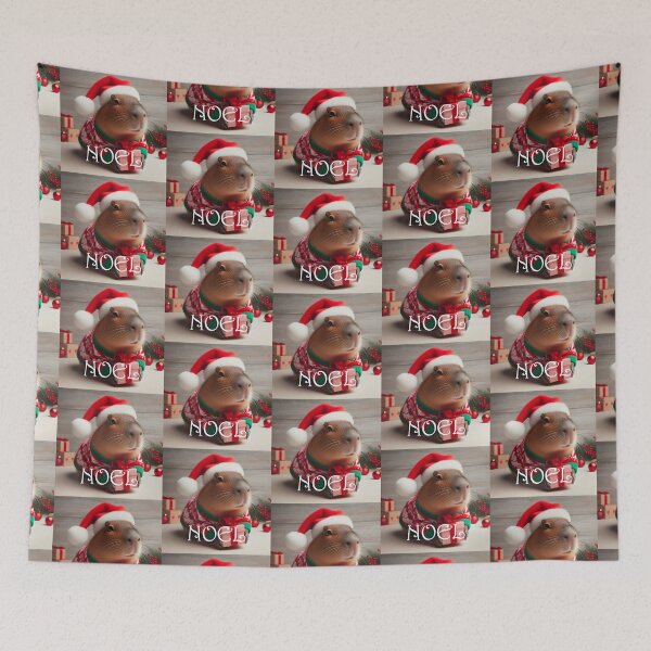 Item preview, Christmas Capybara Holding Gift - "Noel" designed and sold by Mermaid's Whimsy.
