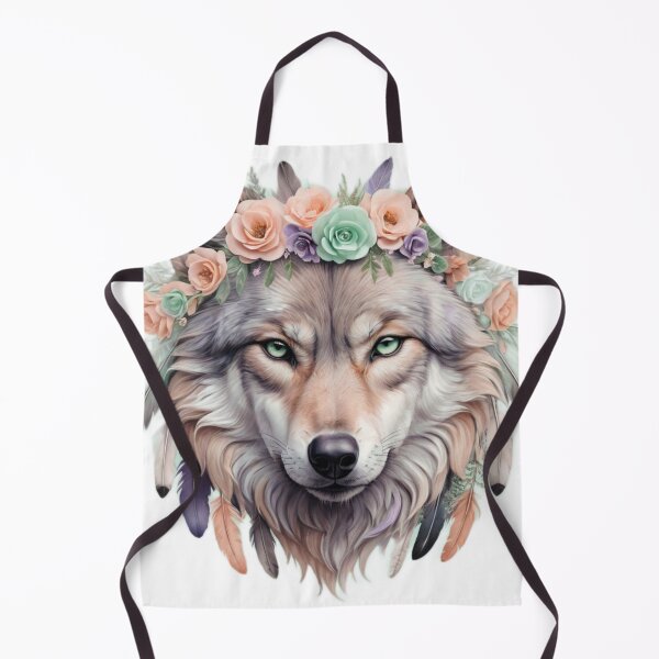 Item preview, Wolf with roses and feathers designed and sold by RebelPaintBrush.