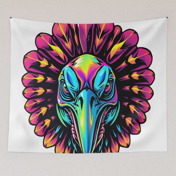 Item preview, Gobble Angry Turkey Face Psychedelic Prismatic Colors 3 designed and sold by webjmf.