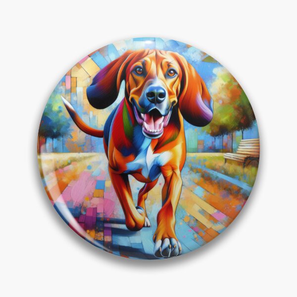 Item preview, Redbone Coonhound Dog Portrait Acrylic Art Print Pet Portrait Gifts for Dog Lovers designed and sold by Puppy Puzzles Plus.