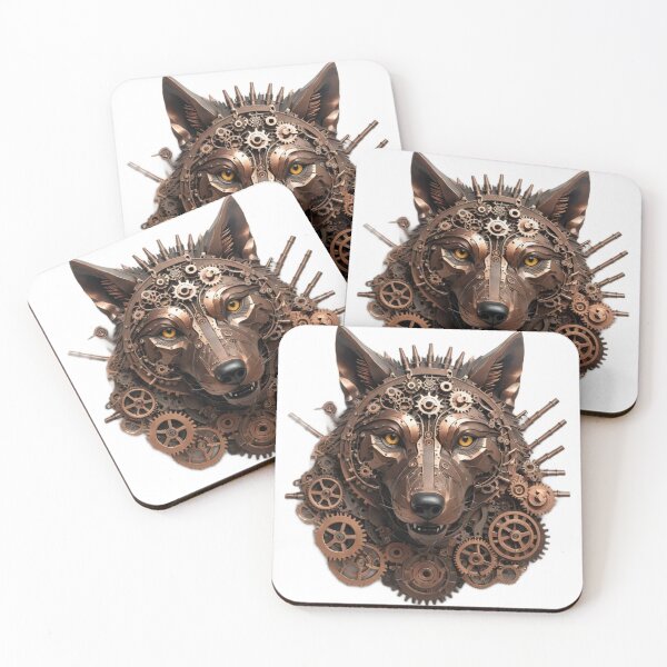Item preview, Gearpunk mechanical Wolf designed and sold by RebelPaintBrush.