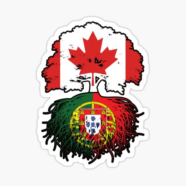 Portugal Portuguese Canadian Canada Tree Roots Flag Sticker