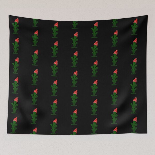 Item preview, Cactus with red winter snow hat in black designed and sold by Star58.