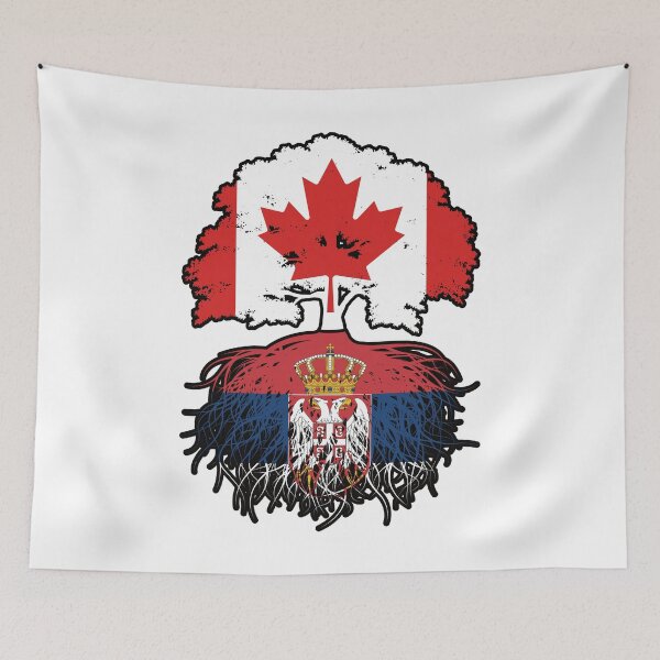 Item preview, Serbia Serbian Canadian Canada Tree Roots Flag designed and sold by FlagX.