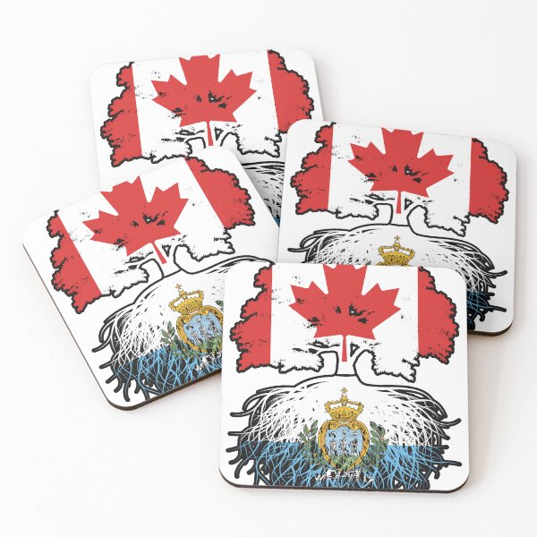 Aperçu de l'œuvre Drapeau des racines d'arbres du Canada Saint-Marin Saint-Marinais créée et vendue par FlagX.