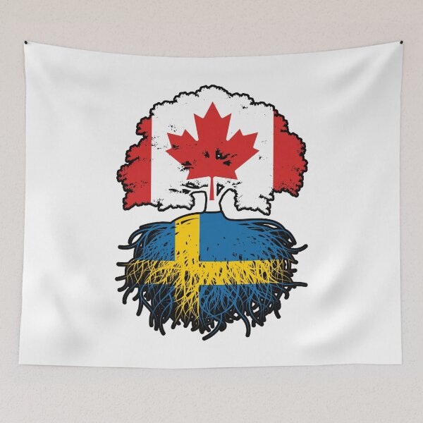 Item preview, Sweden Swedish Canadian Canada Tree Roots Flag designed and sold by FlagX.
