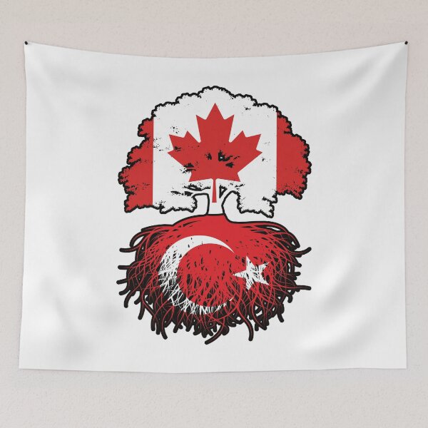 Item preview, Turkey Turkish Canadian Canada Tree Roots Flag designed and sold by FlagX.