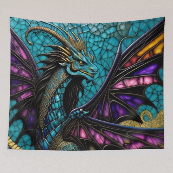 Item preview, Abstract Medieval Blue Dragon  designed and sold by TheDarkWardrobe.