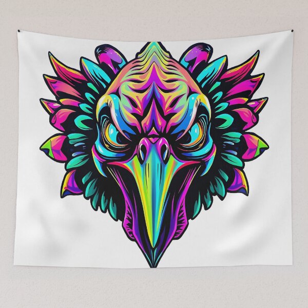 Item preview, Gobble Angry Turkey Face Psychedelic Prismatic Colors 4 designed and sold by webjmf.
