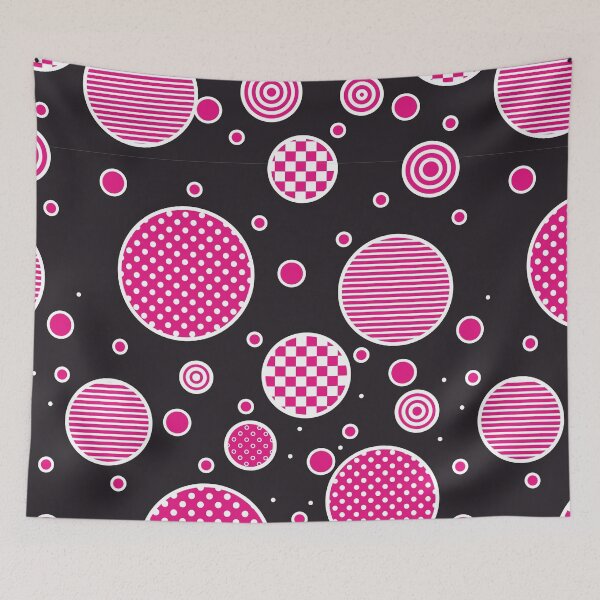 Item preview, Magenta euphoria 2- abstract geometric composition/ violet, black and white. designed and sold by My-fake-places.