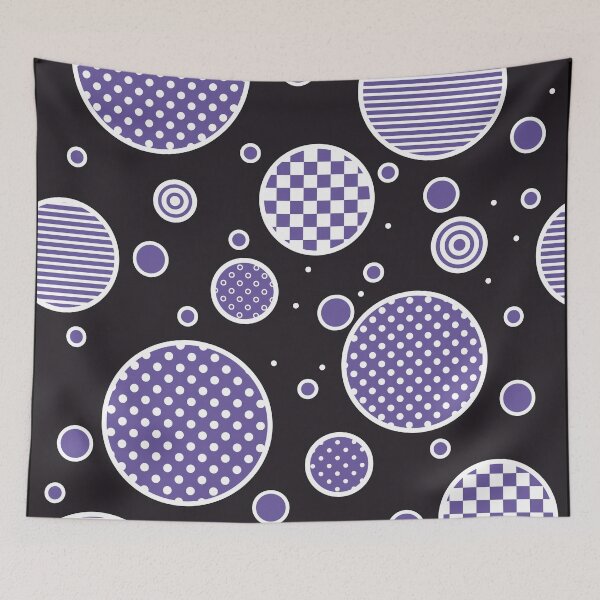 Item preview, Navy blue euphoria 2- abstract geometric composition/ violet, black and white. designed and sold by My-fake-places.