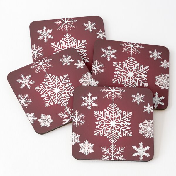 Item preview, Snowflakes on a dark red background designed and sold by Ciervo Primavera.
