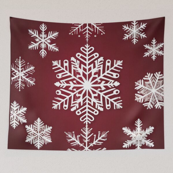 Item preview, Snowflakes on a dark red background designed and sold by Ciervo Primavera.
