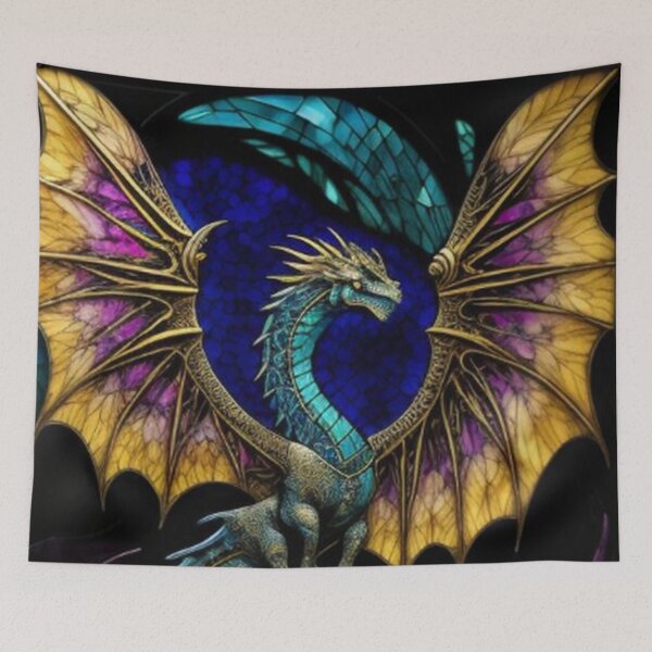 Item preview, Abstract Medieval Blue Dragon  designed and sold by TheDarkWardrobe.