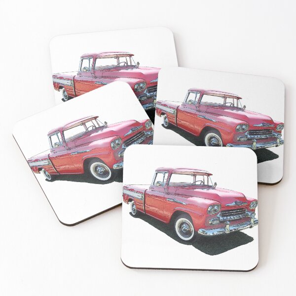 Item preview, Red 1958 Chevrolet Apache Pickup Truck designed and sold by avenueart01.