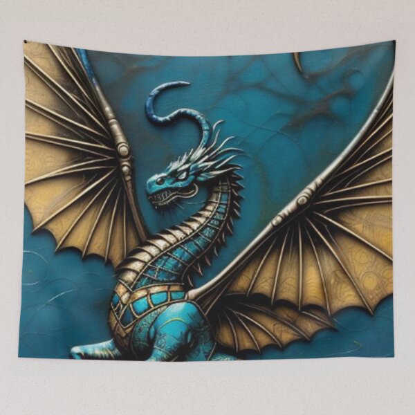 Item preview, Abstract Medieval Blue Dragon  designed and sold by TheDarkWardrobe.