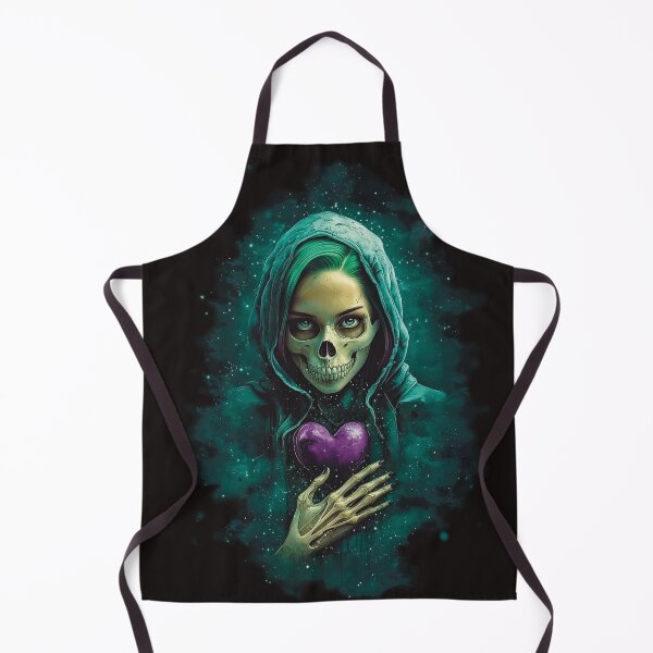 Item preview, AgathaRio Green Witch's Love, Hooded figure with skeletal face holding purple heart, dark fantasy designed and sold by SubtleSplit.