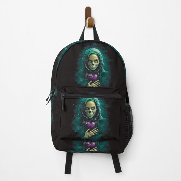 Item preview, AgathaRio Green Witch's Love, Hooded figure with skeletal face holding purple heart, dark fantasy designed and sold by SubtleSplit.
