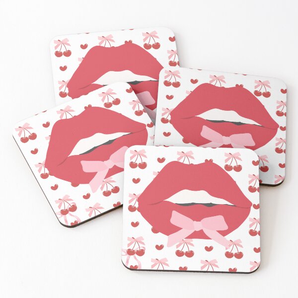 Item preview, Sexy Red Lips with Cherries – Kawaii Pop Art Design designed and sold by L.C. Veil Studio.