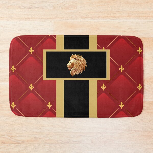 Item preview, Luxury Red and Gold Diamond Pattern with Adorned with Lion Head designed and sold by GODS4US.