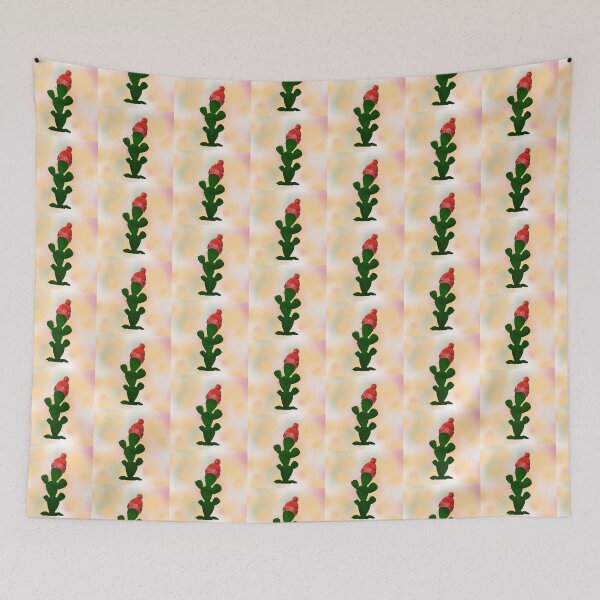 Item preview, Cactus with red winter snow hat in an orange glow  designed and sold by Star58.