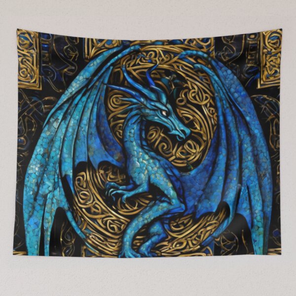 Item preview, Abstract Medieval Blue Dragon  designed and sold by TheDarkWardrobe.