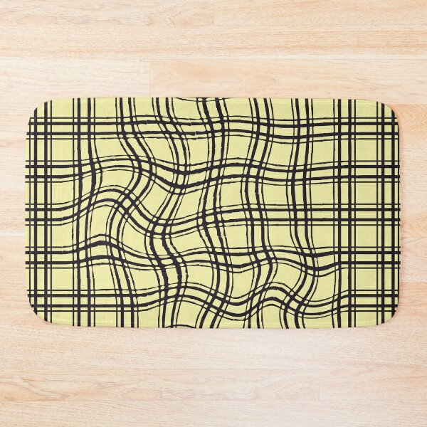 Item preview, Distorted Grid- optical illusion/ pastel yellow and black designed and sold by My-fake-places.