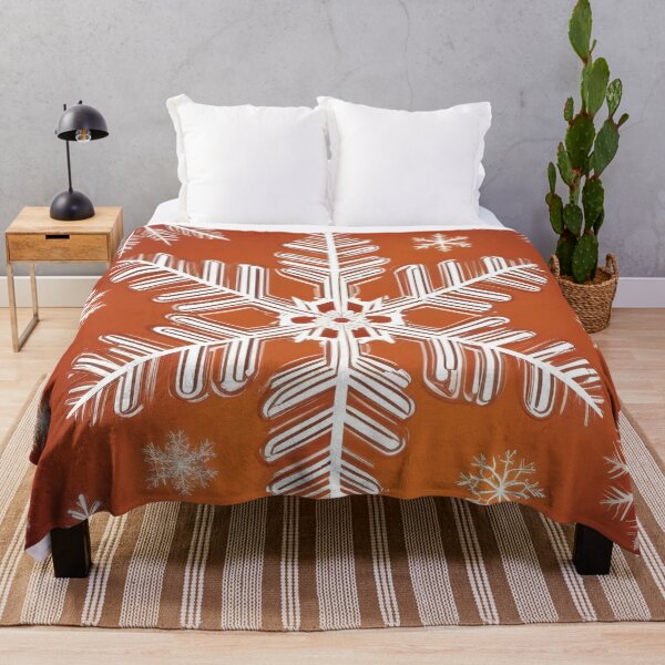 Item preview, Snowflakes on an orange background designed and sold by Ciervo Primavera.