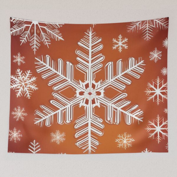 Item preview, Snowflakes on an orange background designed and sold by Ciervo Primavera.
