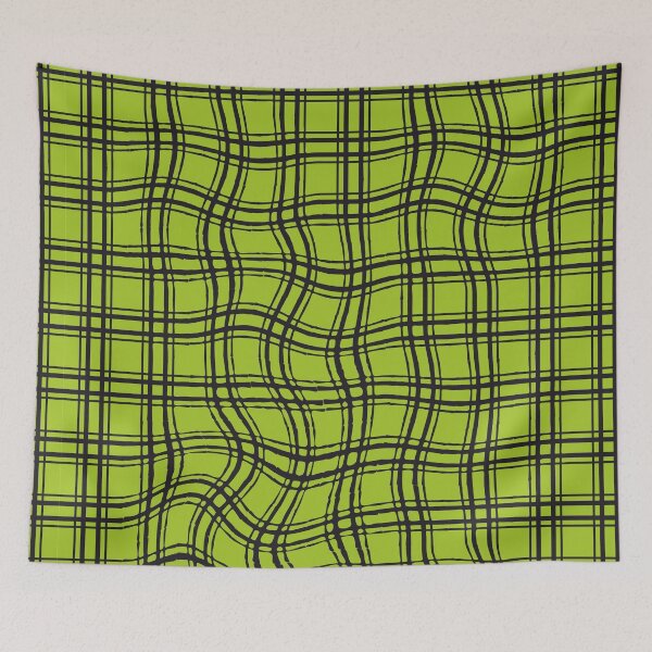Item preview, Distorted Grid- optical illusion/ vivid green and black designed and sold by My-fake-places.