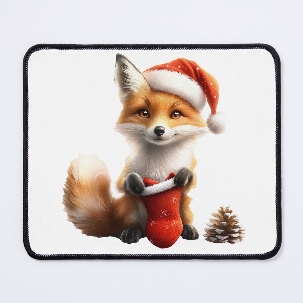 Item preview, Fox with Santa Hat and Stocking designed and sold by silp159.