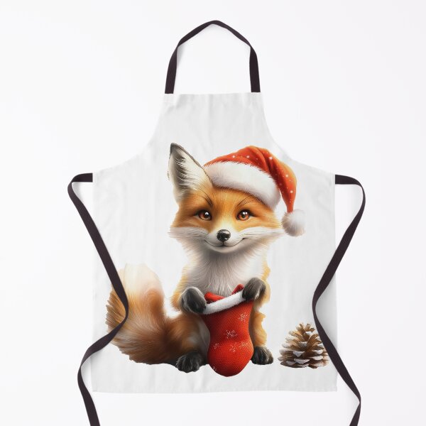 Item preview, Fox with Santa Hat and Stocking designed and sold by silp159.
