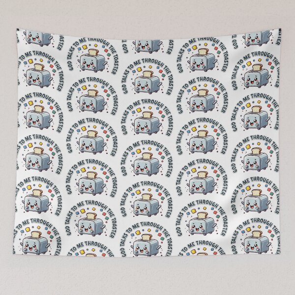 Item preview, Toasted Wisdom Retro Quirky Design - 'God Speaks to Me Through the Toaster'  designed and sold by fuzzydragons.