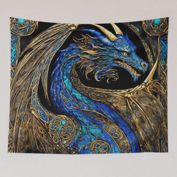 Item preview, Abstract Medieval Blue Dragon  designed and sold by TheDarkWardrobe.