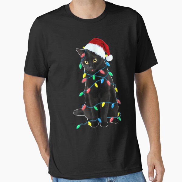 Item preview, Black Cat Christmas Led Lights Xmas Tree Kitten In Santa Hat Funny  designed and sold by artshopbd.