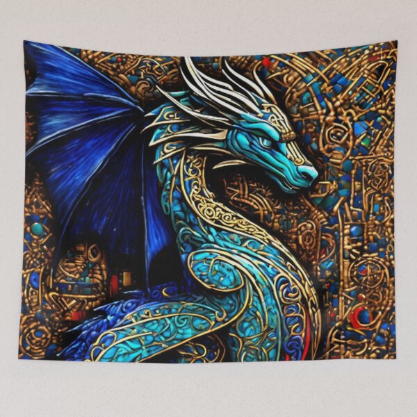Item preview, Abstract Medieval Blue Dragon  designed and sold by TheDarkWardrobe.