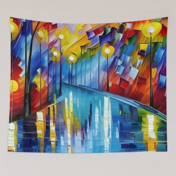 Item preview, A city ful of books neo-impressionism expressionist style  designed and sold by Wiss2Arts.