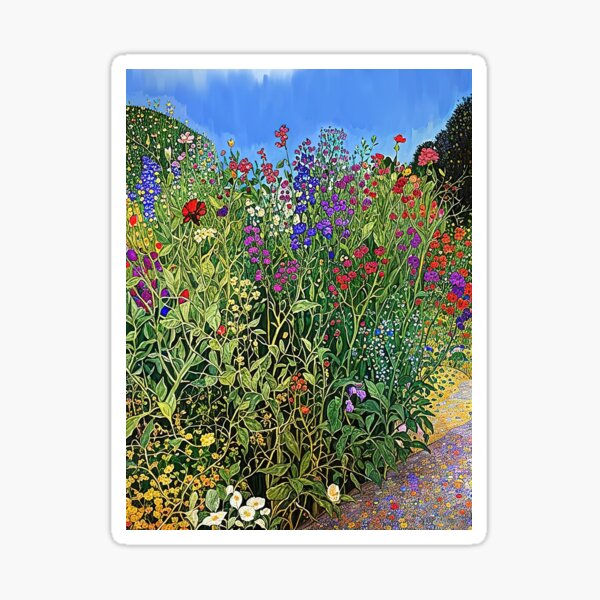 Aperçu de l'œuvre Jardin de fleurs Gustav Klimt créée et vendue par maniacfitness.