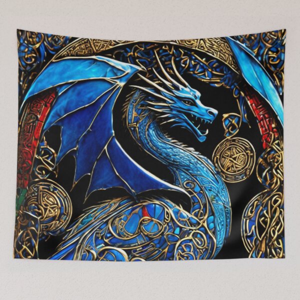 Item preview, Abstract Medieval Blue Dragon  designed and sold by TheDarkWardrobe.