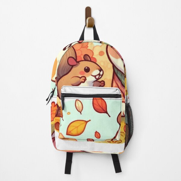 Item preview, Kawaii Cute English Bulldog Puppy and Friend The Squirrel Cozy Autumn Art designed and sold by FaydeFlora.