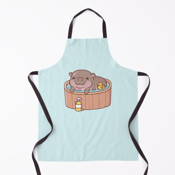 Item preview, Cute Pygmy Hippo And Ducky Relaxing in Hot Bath designed and sold by rustydoodle.