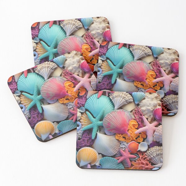 Item preview, Coral Reef and Sea Shells Abstract Design designed and sold by GODS4US.