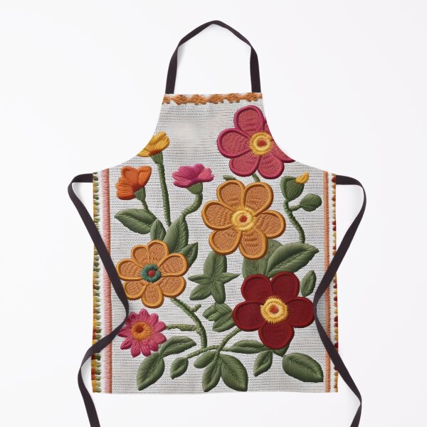 Item preview, Embroidered Flowers on Orange, Red and Yellow designed and sold by Ciervo Primavera.
