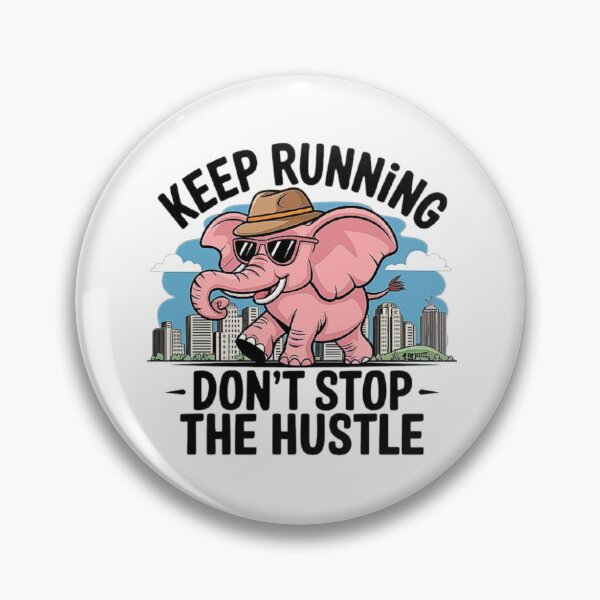 Item preview, Motivational Pink Elephant Running with Hustle Vibes designed and sold by love3617.