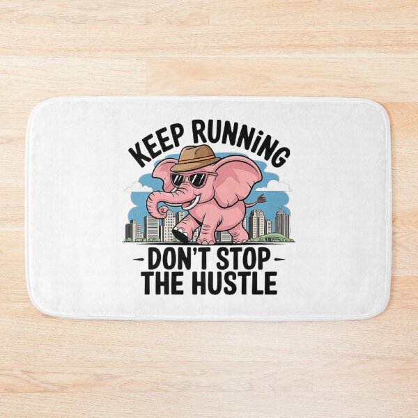 Item preview, Motivational Pink Elephant Running with Hustle Vibes designed and sold by love3617.