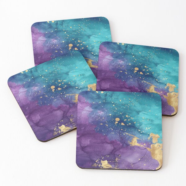 Item preview, Purple Teal and Gold Marble Abstract Design designed and sold by GODS4US.